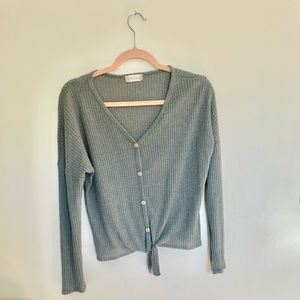 Altar’d State Dreamin’ Thermal Tie Front Top